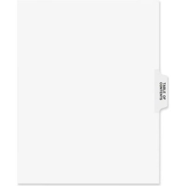 Avery Dennison Avery Collated Side Tab T.O.C. Divider, T.O.C., 8.5"x11", 25 Tabs, White/White 11910
